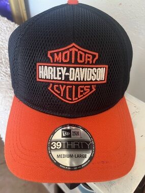 Harley Davidson Black and Orange Baseball Cap NWT